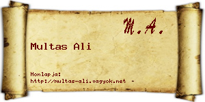Multas Ali névjegykártya